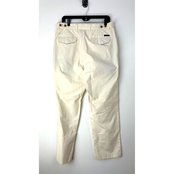 Tommy Hilfiger Pants Mens Sz 33X32 Cream Flat Front Chino Khakis Straight Leg R - Picture 6 of 12
